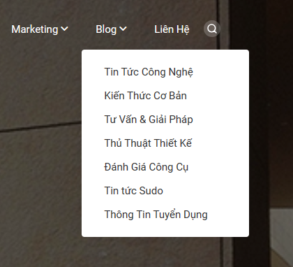 Menu thả xuống