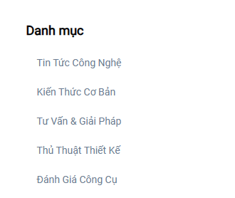 Menu dọc website